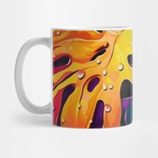 Rainbow monstera pattern Mug